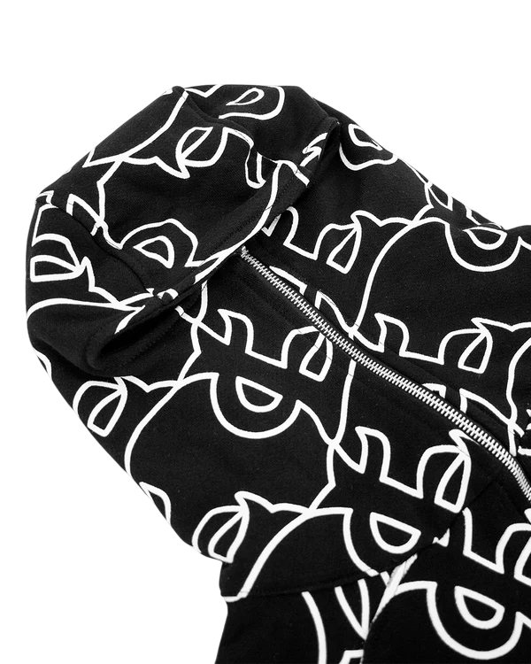CL MONOGRAM FACE MASK ZIP HOODIE