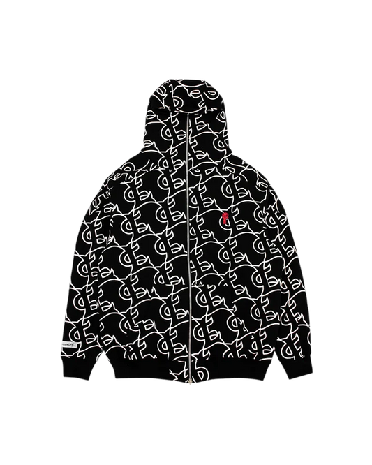 CL MONOGRAM FACE MASK ZIP HOODIE